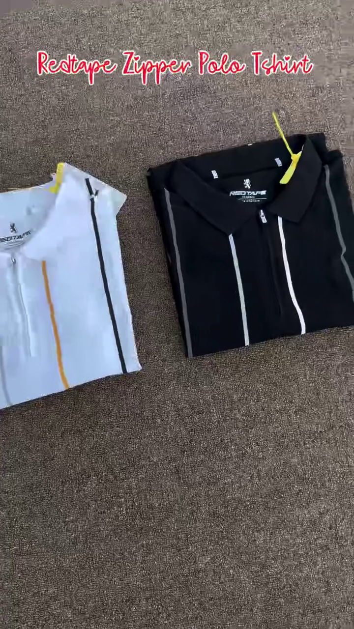 Men Pure Cotton Vertical Stripe Zipper Polo T-Shirt - Image 2