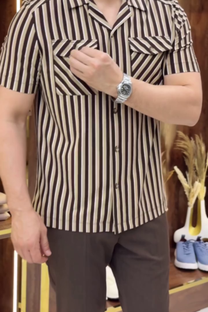 Opaque Striped Casual Shirt