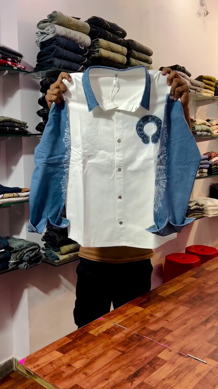 sequins Classic Slim Fit Cotton Casual Shirt - Image 5