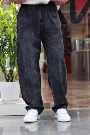Men Jean Straight Fit Mid-Rise Heavy Fade Stretchable Cotton Jeans
