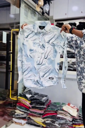Men Comfort Fit Abstract Printed Spread Collar Casual Shirt