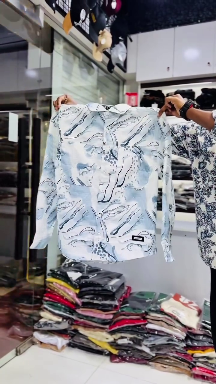 Men Comfort Fit Abstract Printed Spread Collar Casual Shirt - Image 8