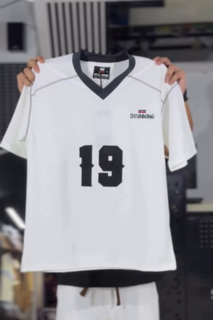 Typography Printed Raglan Sleeves T-shirt with Mesh Inserts