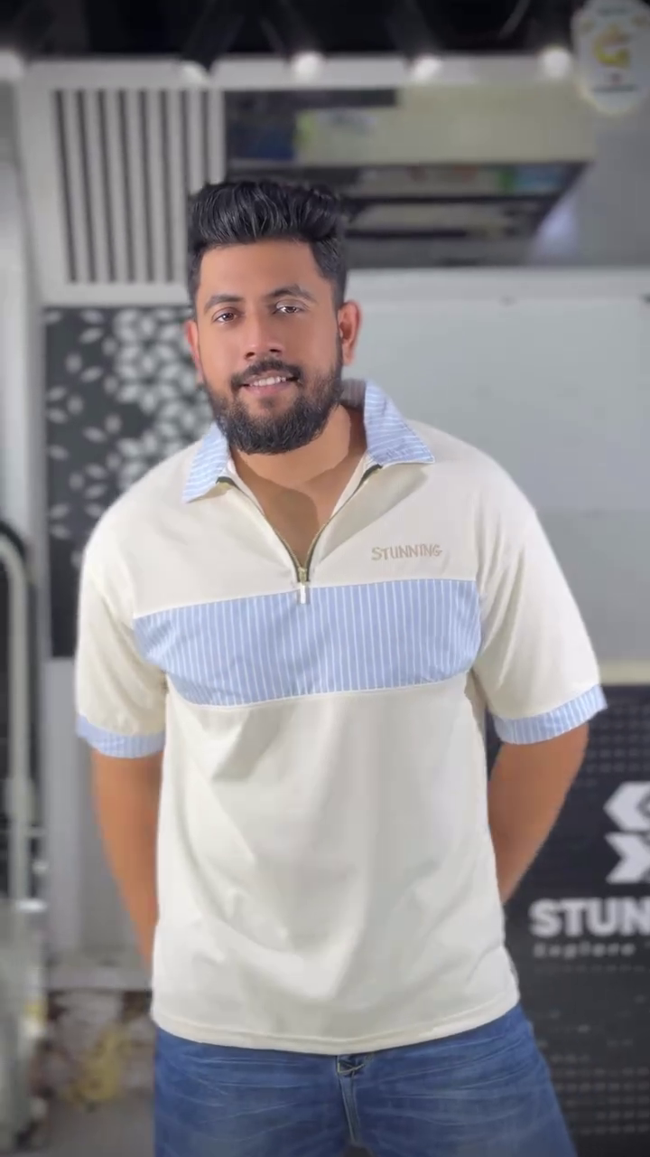 Men Colourblocked Polo Collar T-shirt