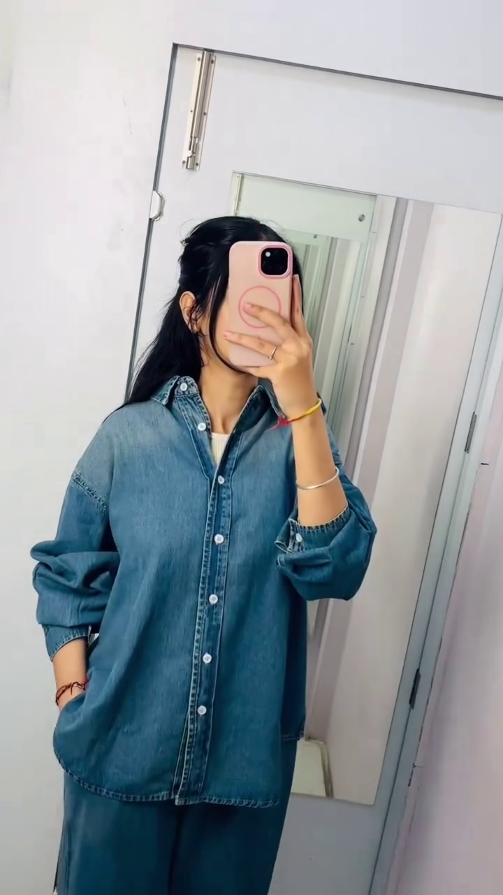 Women Solid Cotton Denim Long Sleeves Shirts with Snap Details - Image 5