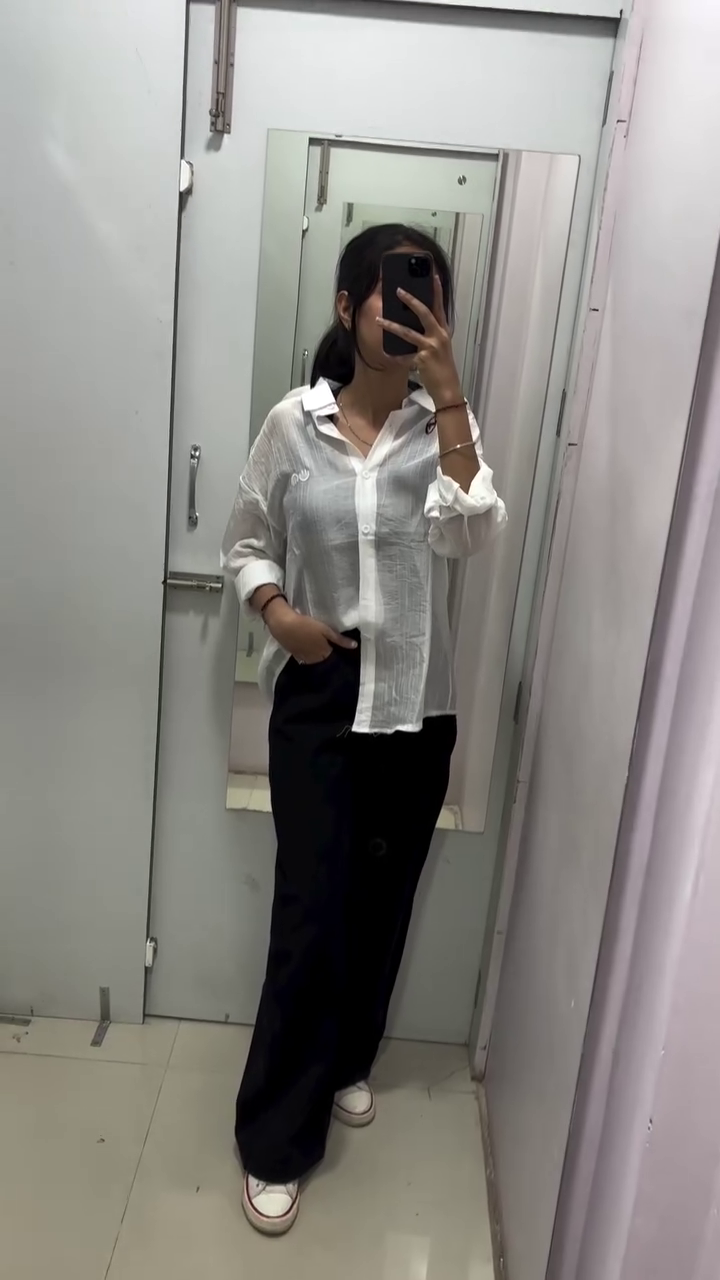 Women Straight Relaxed Fit Spread Collar Solid Satin Casual Shirt - Image 7