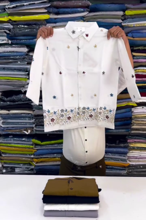 Premium Slim Fit Needle Work Party Shirt