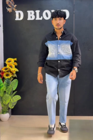 Standard Colourblocked Corduroy Denim Shirt