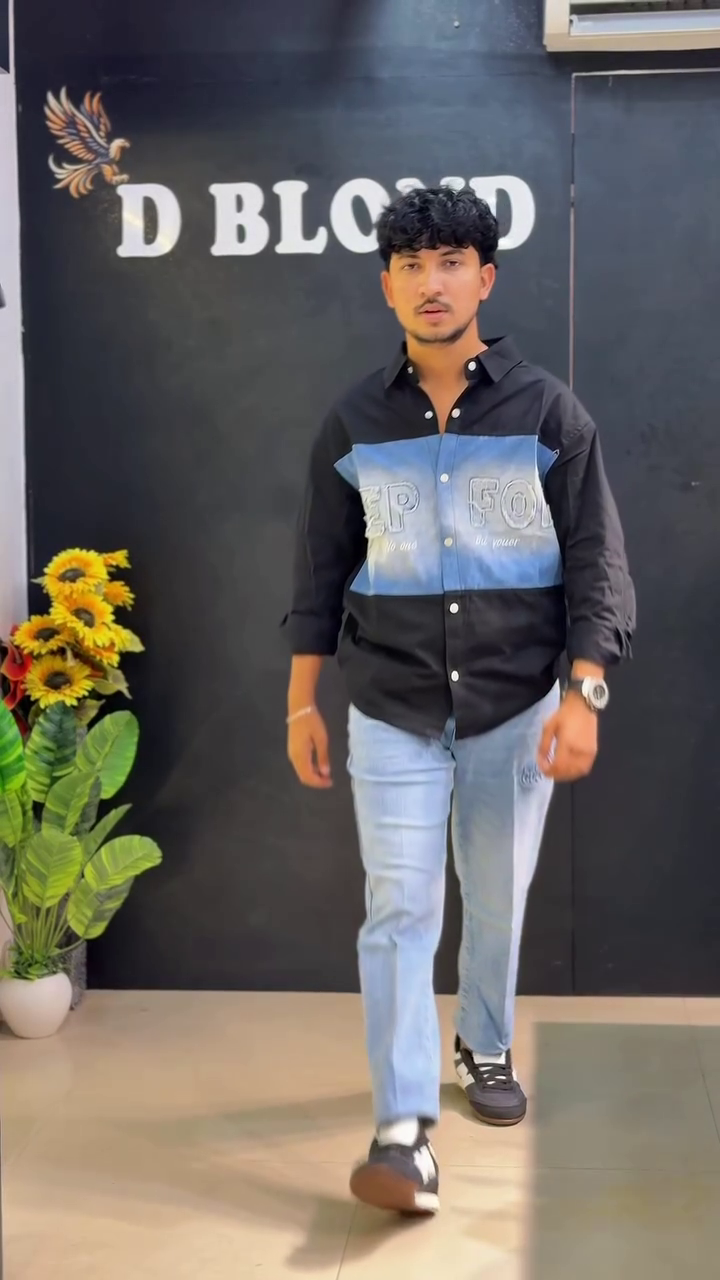 Standard Colourblocked Corduroy Denim Shirt - Image 8
