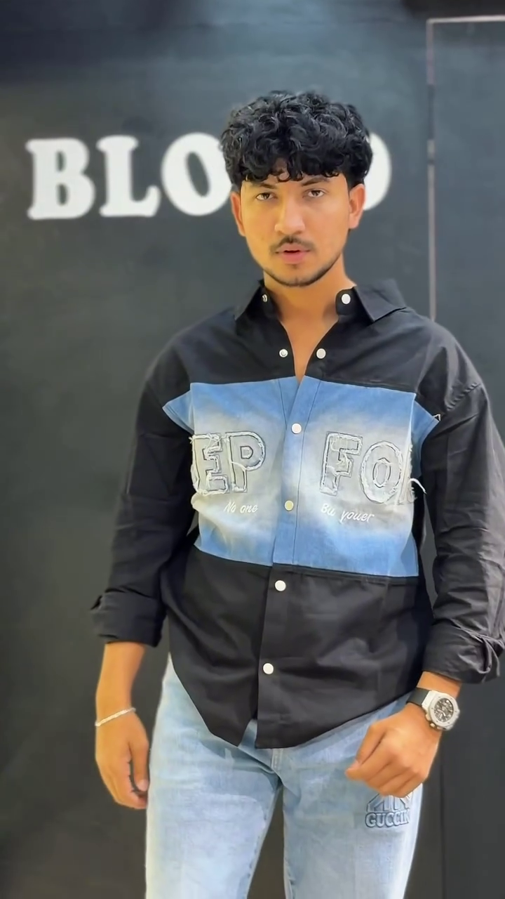 Standard Colourblocked Corduroy Denim Shirt - Image 3