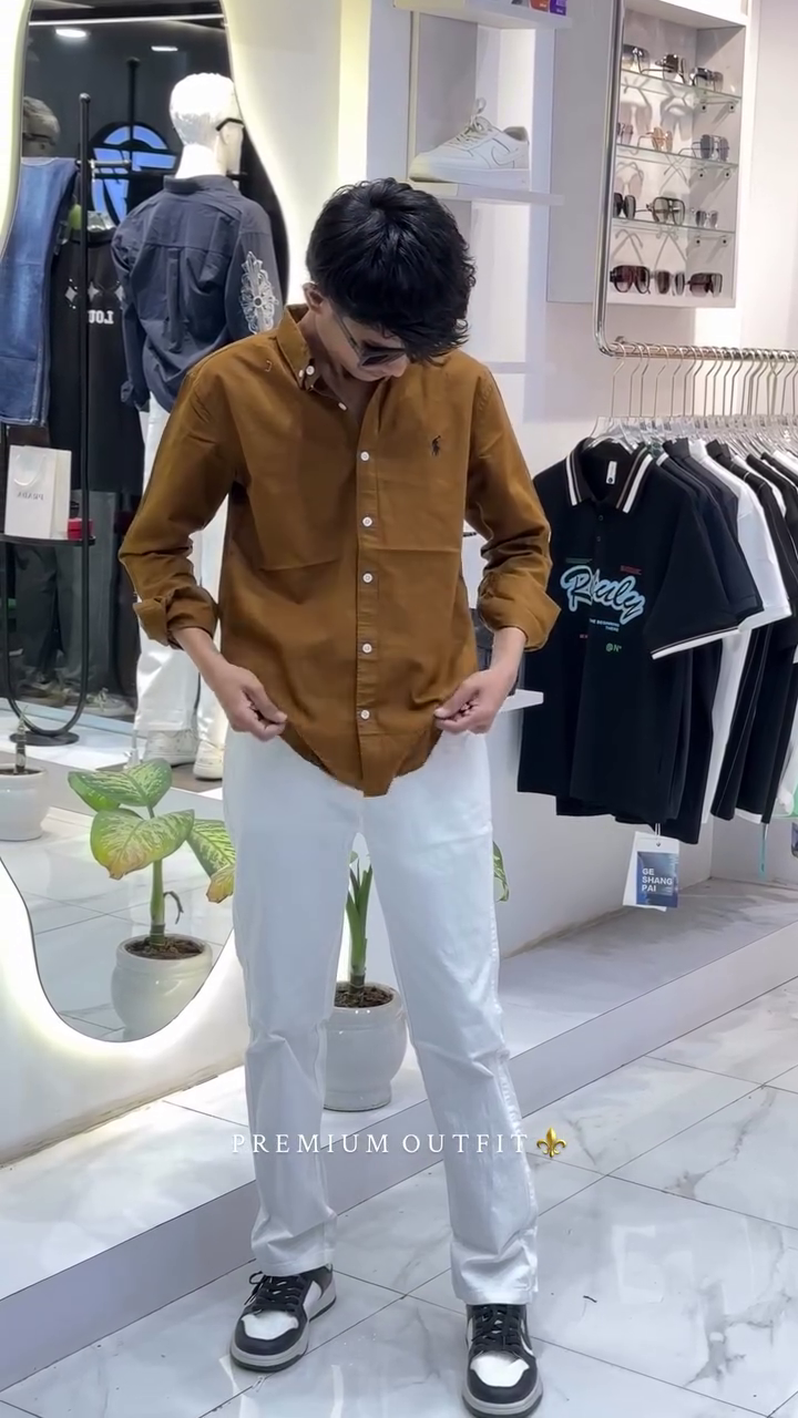 Tailored Fit Button-Down Collar Corduroy Pure Cotton Casual Shirt