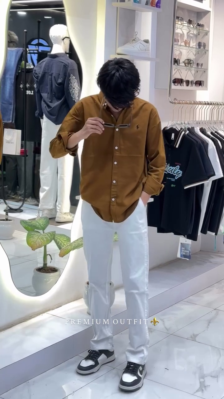 Tailored Fit Button-Down Collar Corduroy Pure Cotton Casual Shirt - Image 5