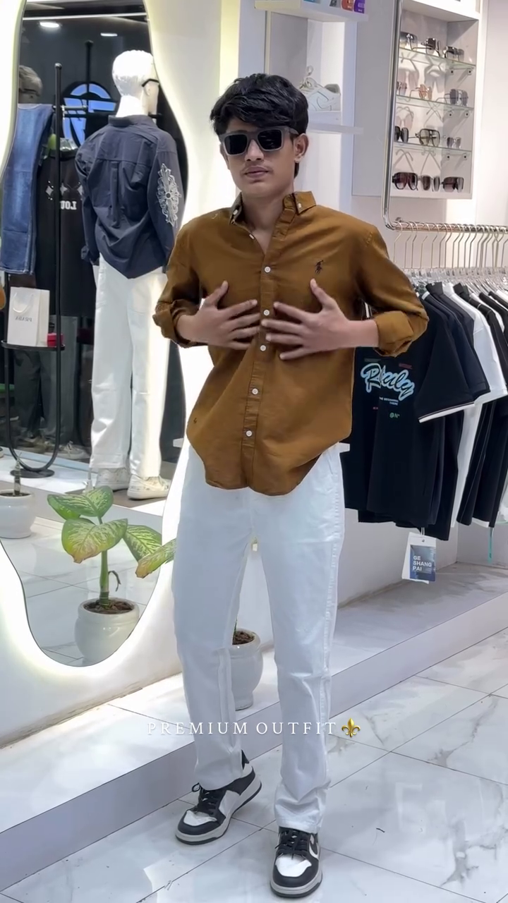 Tailored Fit Button-Down Collar Corduroy Pure Cotton Casual Shirt - Image 3