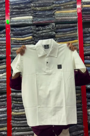 Polo Collar Short Sleeves Regular Fit Cotton Casual T-shirt