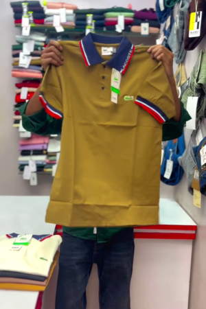 Men Polo Collar Applique T-shirt