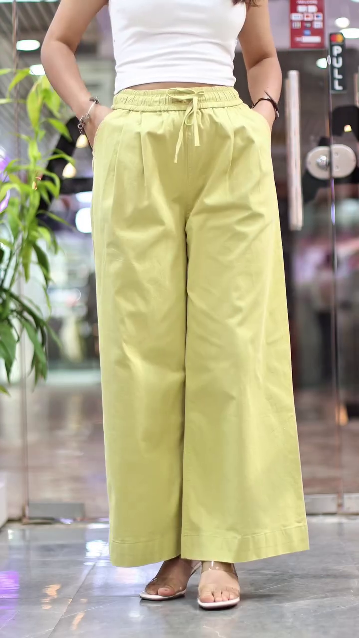Women Mid-Rise Loose Fit Parallel Trousers