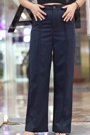 Women Solid Pleated Mid-Rise Regular Trousers