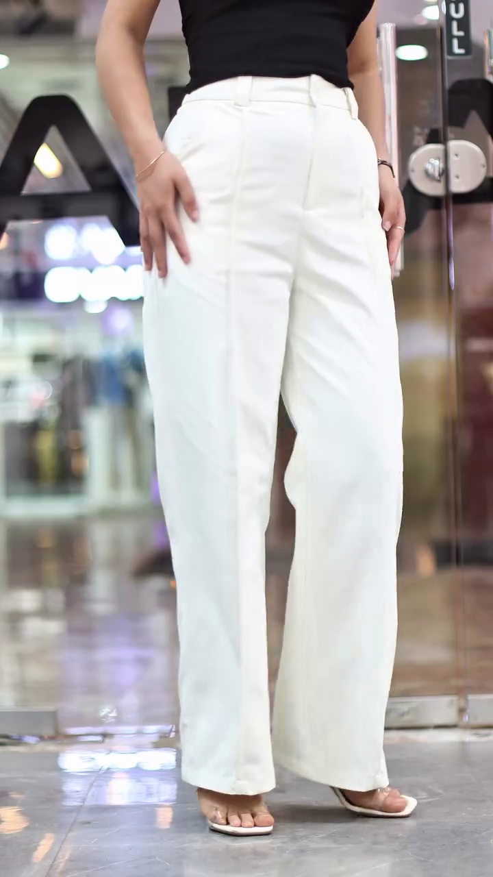 Women Solid Pleated Mid-Rise Regular Trousers - Image 10