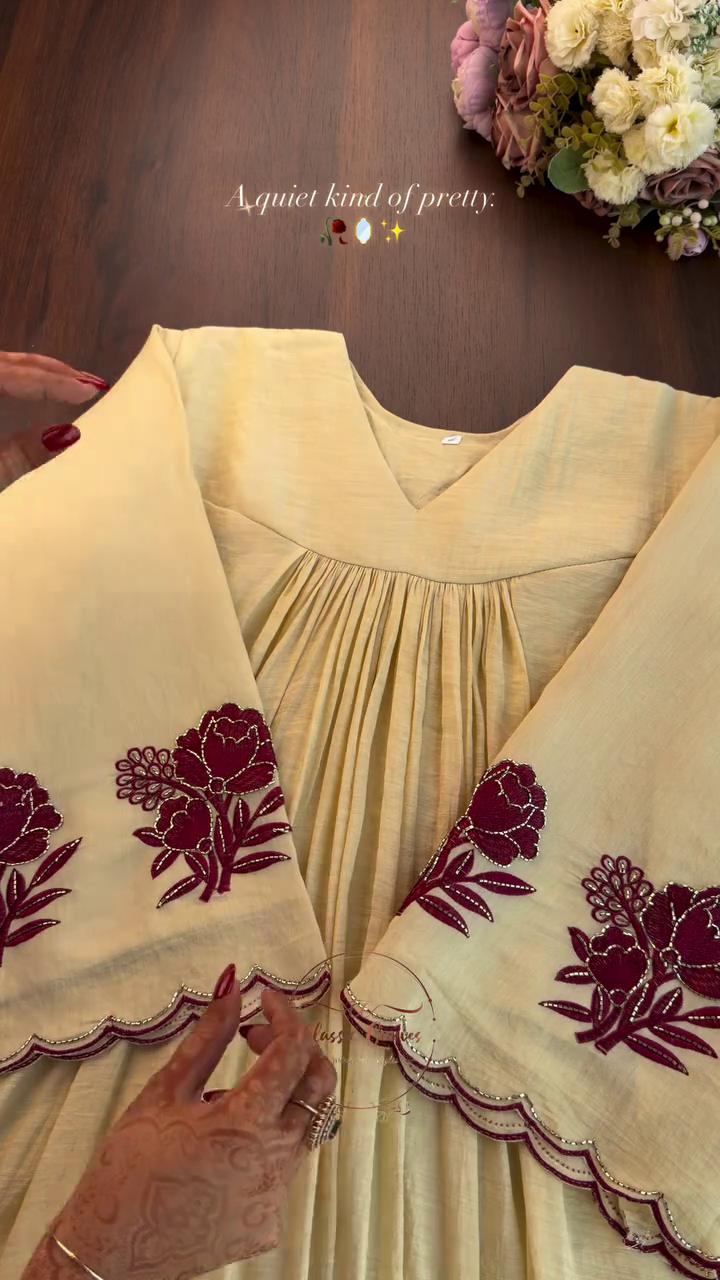 Embroidered Round Neck Top & Palazzos Co-Ords - Image 16