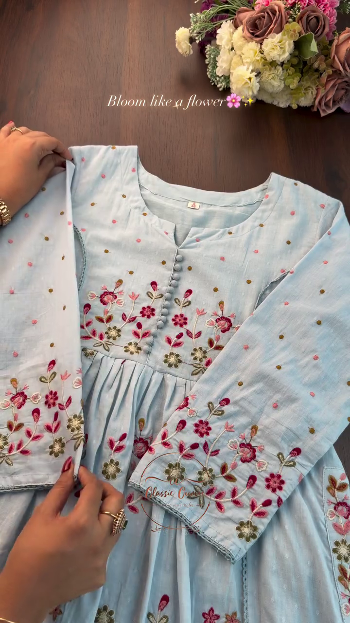Kalini Women Peach Georgette Floral Print Flared Top - Image 12