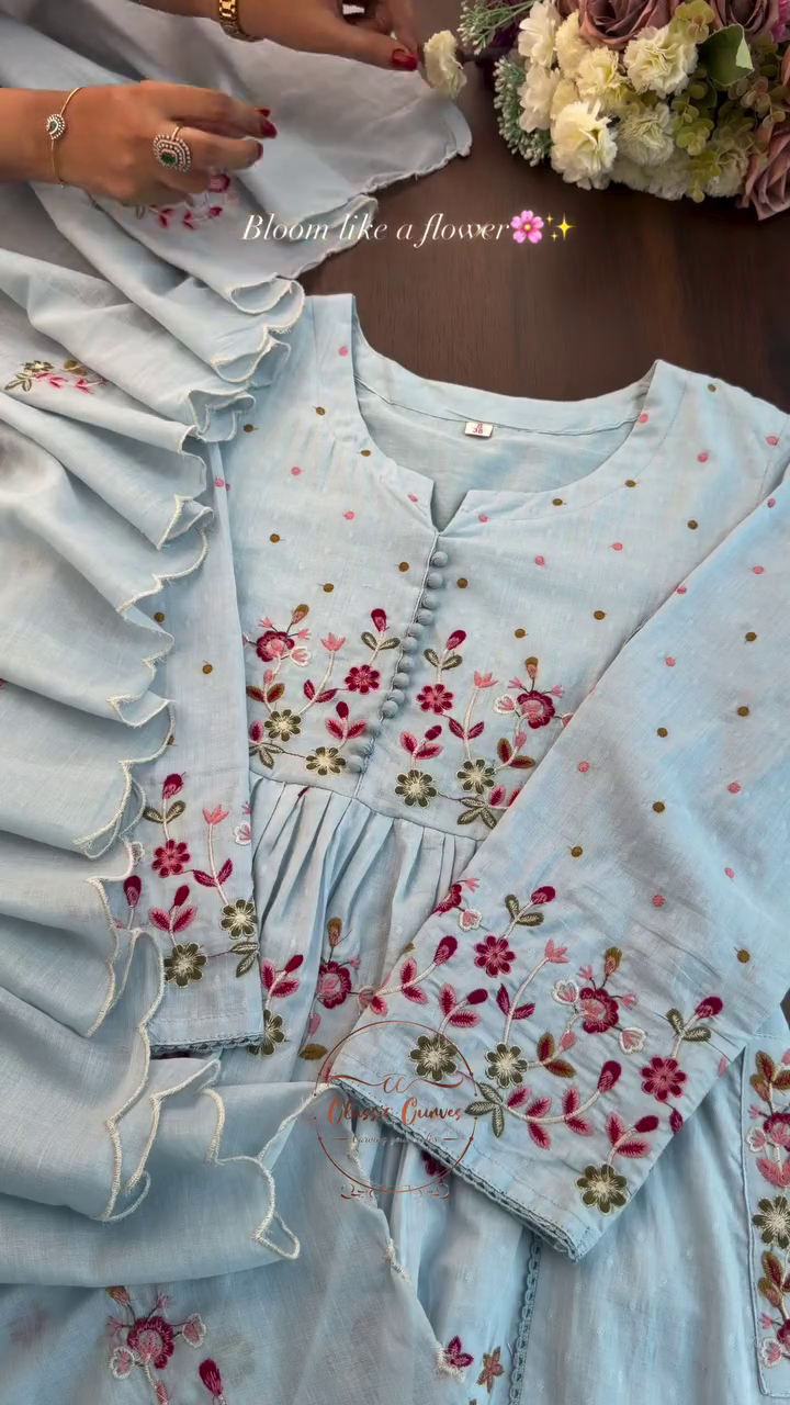 Kalini Women Peach Georgette Floral Print Flared Top - Image 8