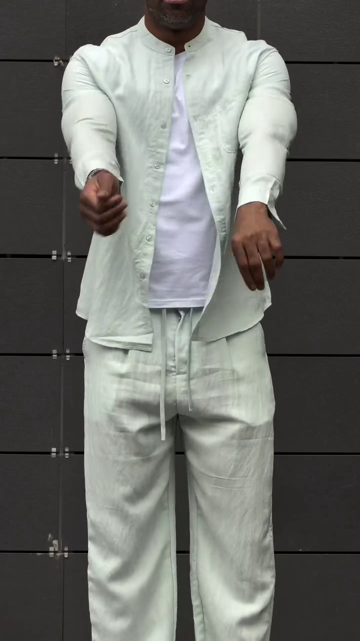 Solid Pure Linen Airport Look Co-Ord Set - Image 4