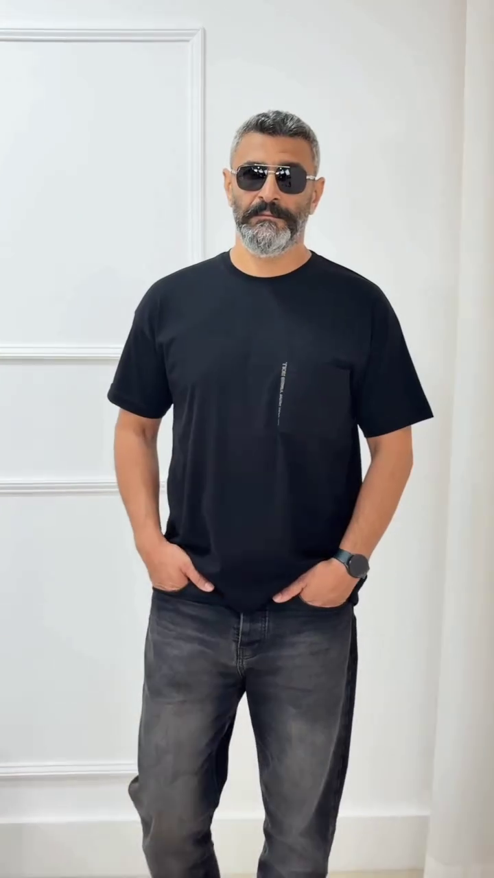 Groove Men Super Combed Cotton Oversized Textured T-Shirt with Zipper Pocket - MZ02 - Image 3