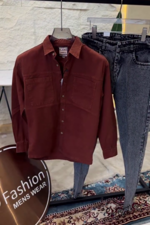 Men's Cocoa Cotton Full Sleeve Regular Fit Casual Solid Shirt