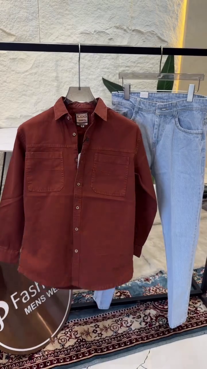 Men's Cocoa Cotton Full Sleeve Regular Fit Casual Solid Shirt - Image 3